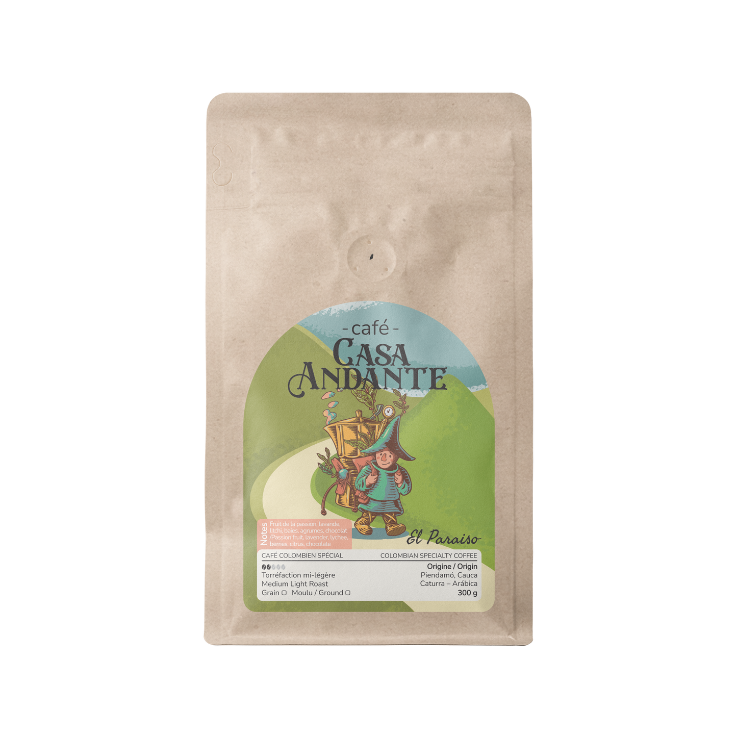 Café Colombien Spécial EL PARAISO Torréfaction mi-légère 300g