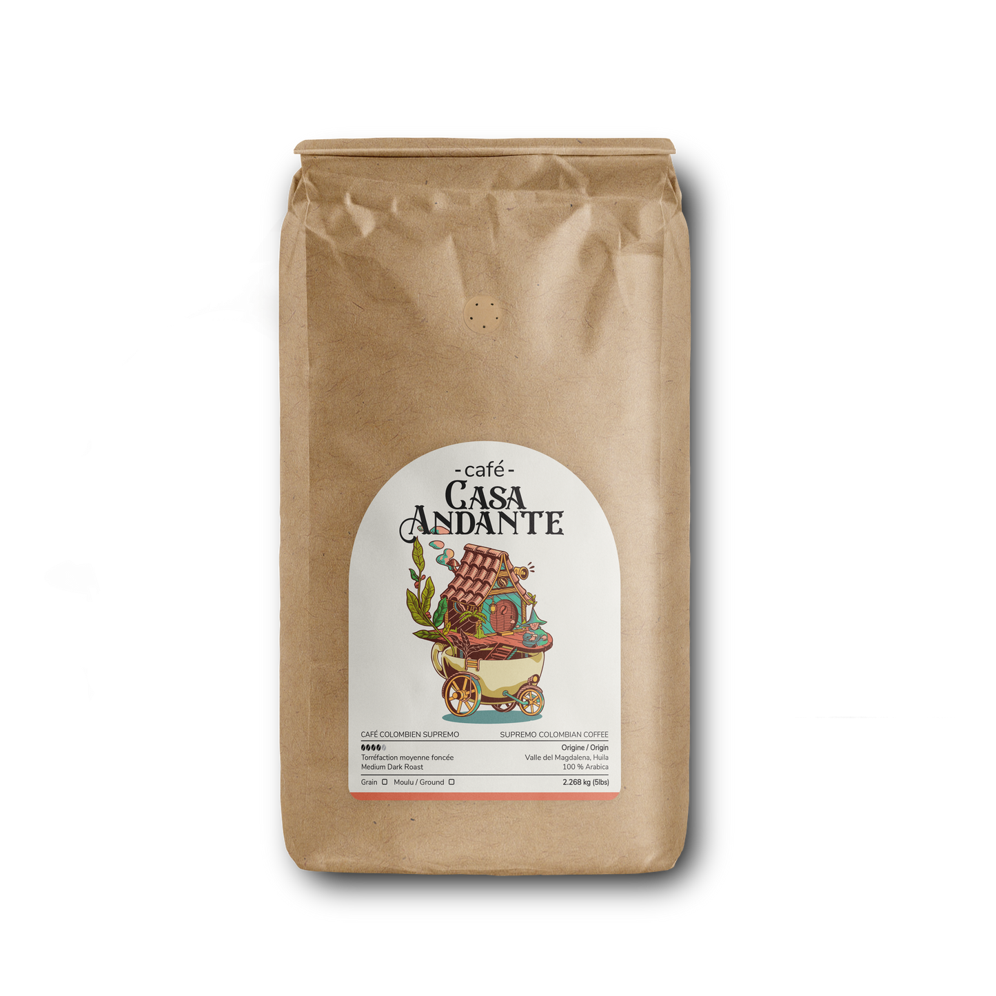 Supremo Colombian Coffee Medium Dark Roast 2.268kg (5lbs)