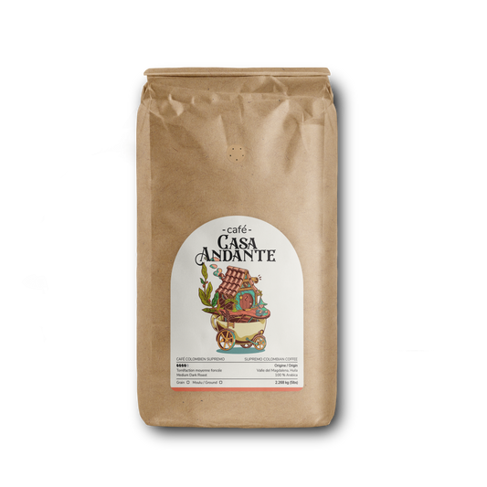 Supremo Colombian Coffee Medium Dark Roast 2.268kg (5lbs)