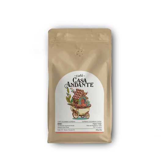 Café Colombien Supremo Torréfaction Moyenne Foncée 454g (1lb)