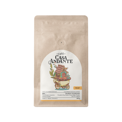 Café Colombien Décaféiné Torréfaction Moyenne 300g