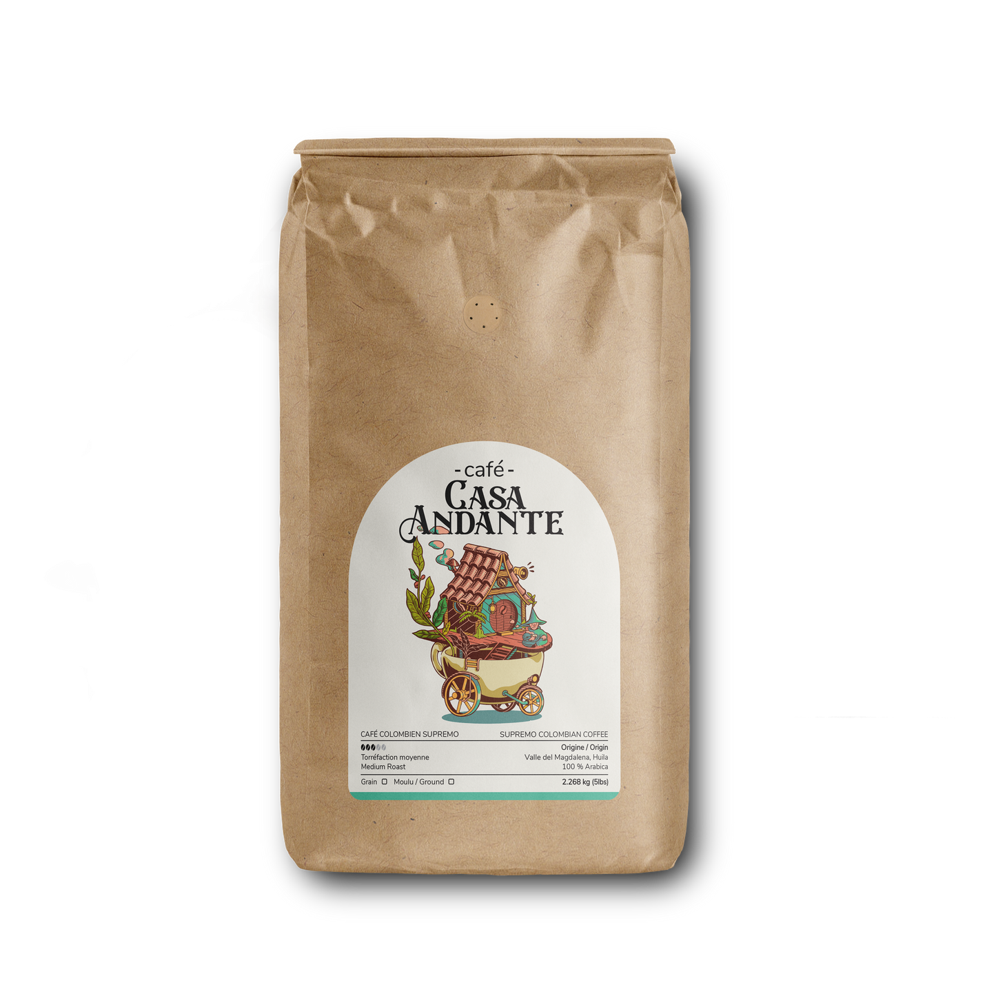 Café Colombien Supremo Torréfaction Moyenne 2.268kg (5lbs)